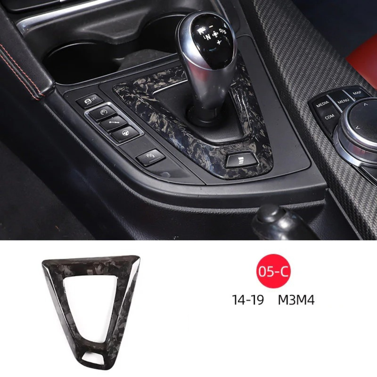 Suitable for 14-18 BMW M3 M4 true carbon fiber interior modification accessories central control head decorative cover