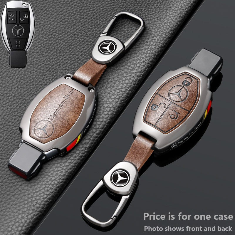 Mercedes-Benz Vintage Zinc Alloy & Leather Key Case – Classic Smart Key