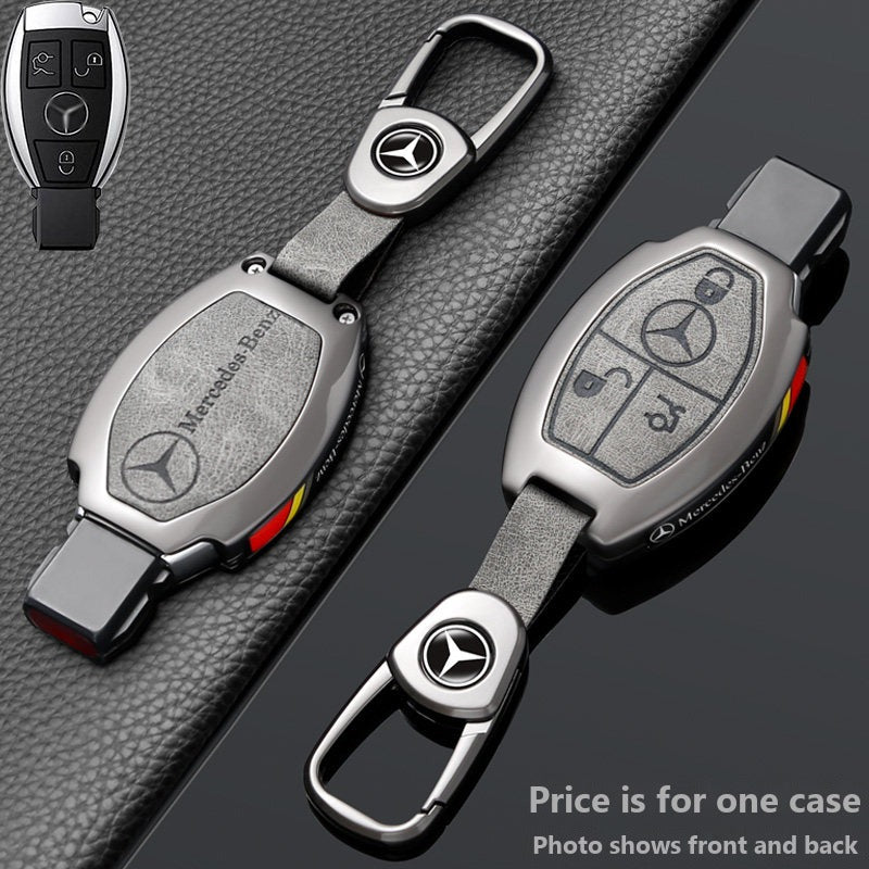 Mercedes-Benz Vintage Zinc Alloy & Leather Key Case – Classic Smart Key