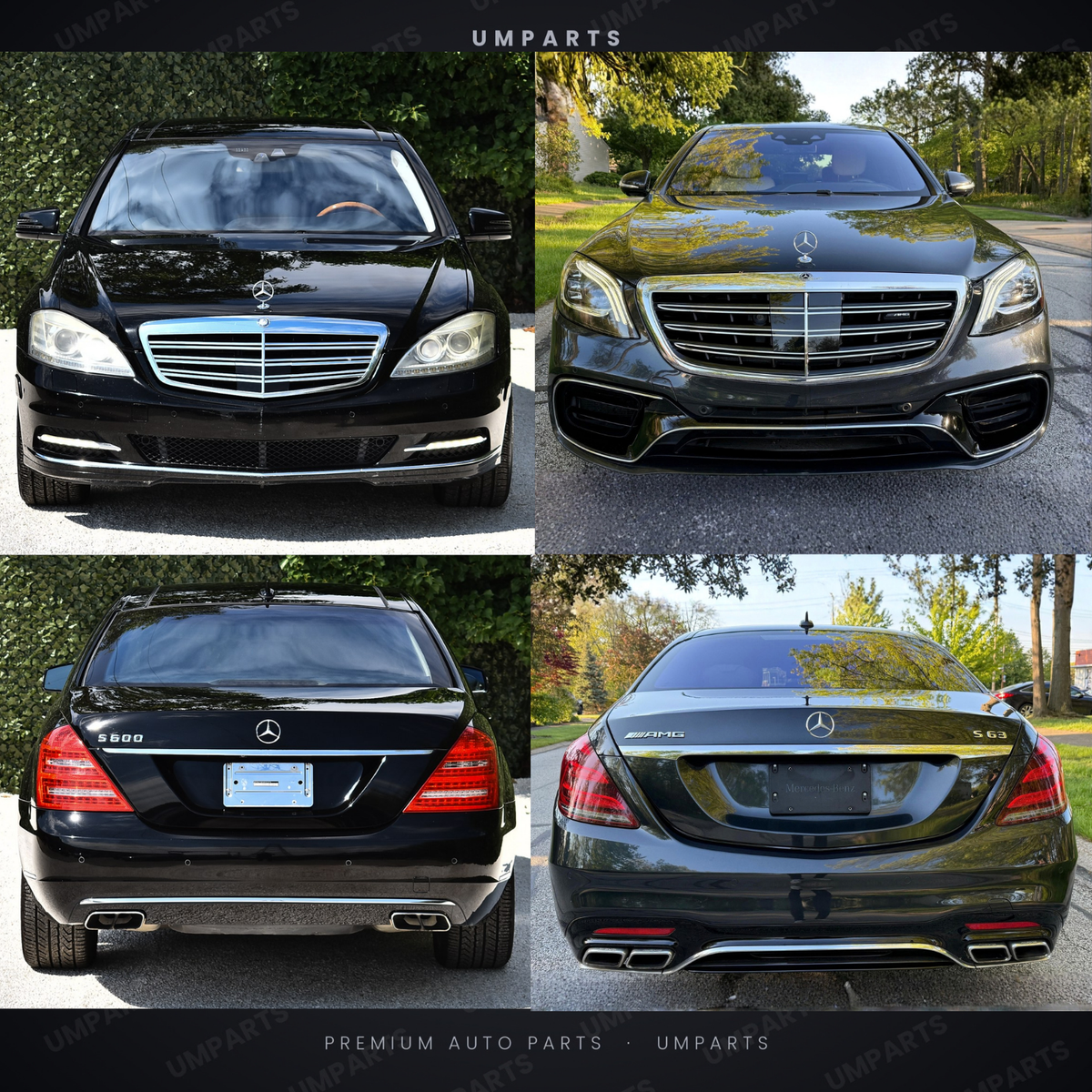 Mercedes-Benz S-Class W221 (2006–2013) to W222 S63 AMG (2018–2020) Conversion Body Kit – Bonnet, Fenders, Bumpers, Boot Lid, AMG Grille, Headlights & Taillights
