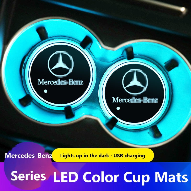 Mercedes-Benz LED cup holder mats