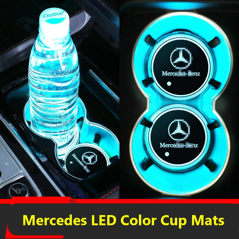 Mercedes-Benz LED cup holder mats