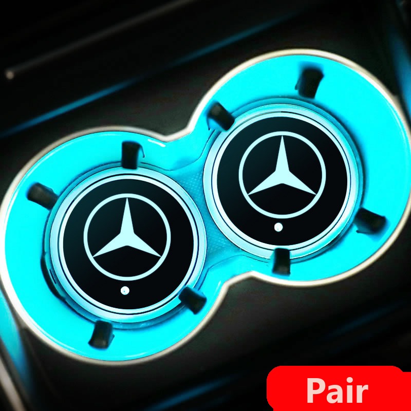 Mercedes-Benz LED cup holder mats