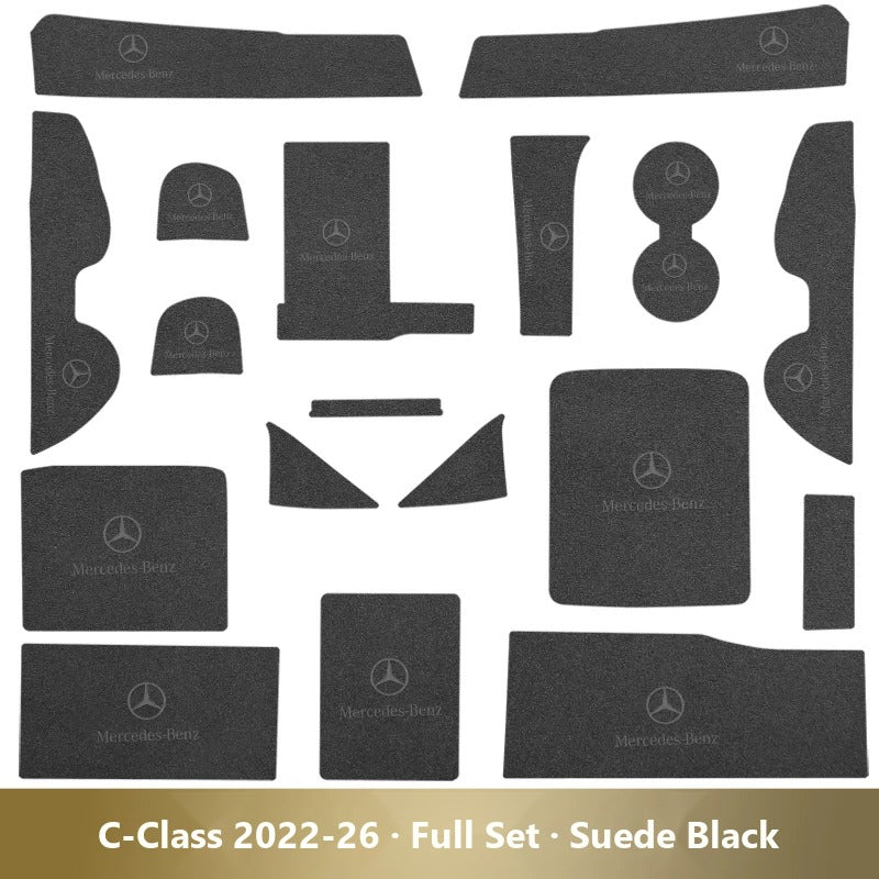 Mercedes-Benz leather console and cup holder mats