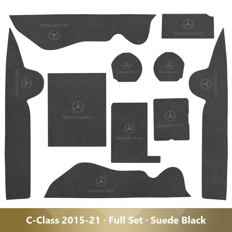 Mercedes-Benz leather console and cup holder mats