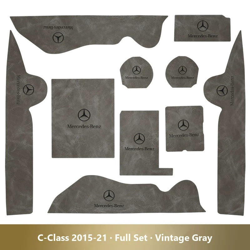 Mercedes-Benz leather console and cup holder mats