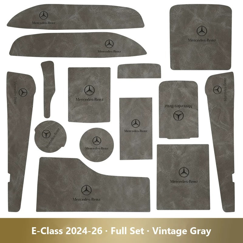 Mercedes-Benz leather console and cup holder mats