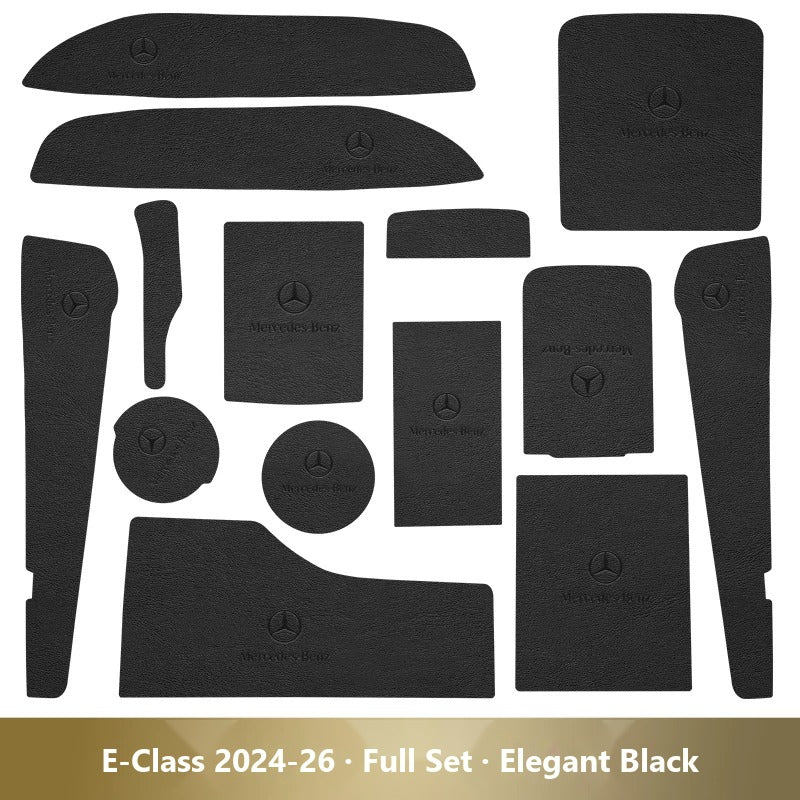 Mercedes-Benz leather console and cup holder mats