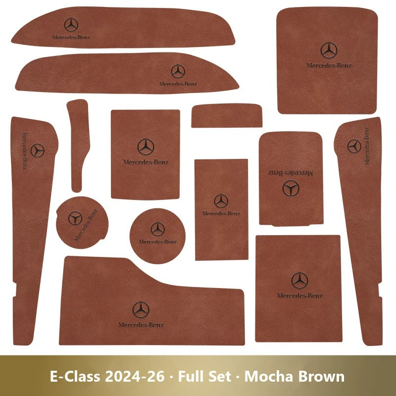 Mercedes-Benz leather console and cup holder mats