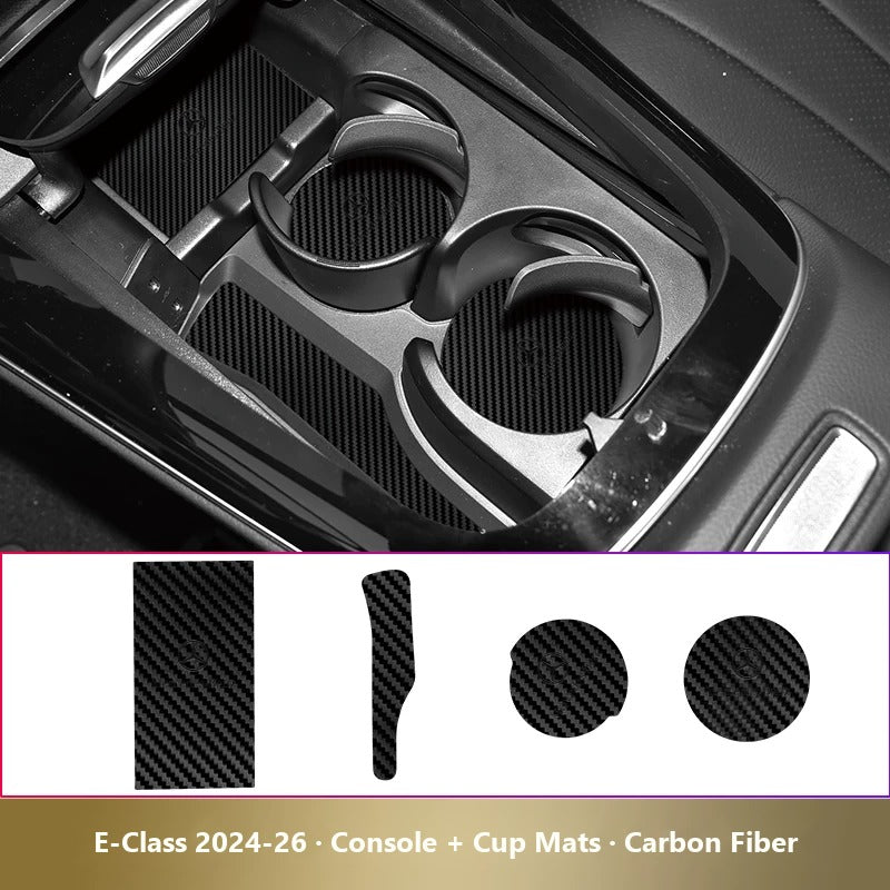 Mercedes-Benz leather console and cup holder mats