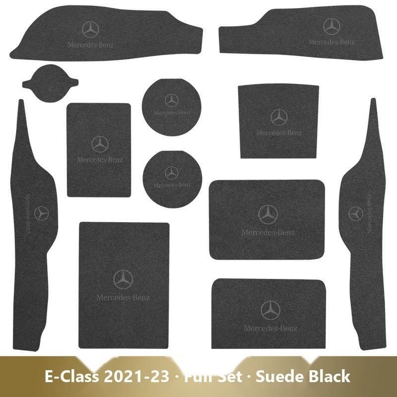 Mercedes-Benz leather console and cup holder mats
