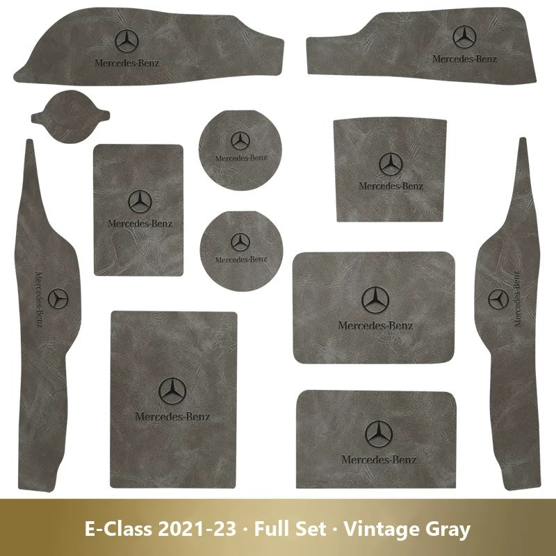 Mercedes-Benz leather console and cup holder mats