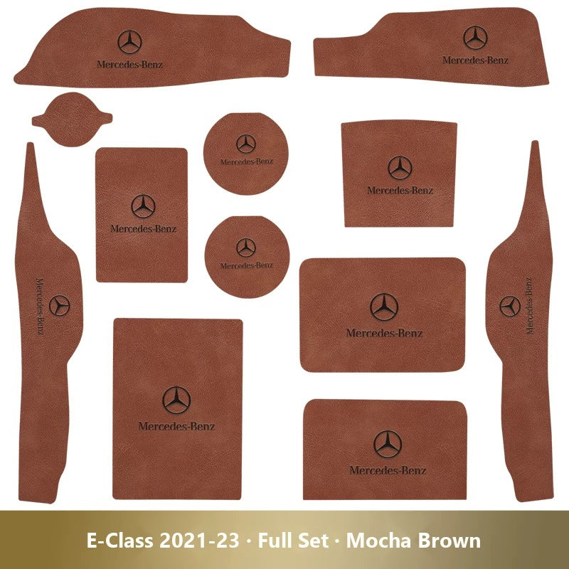 Mercedes-Benz leather console and cup holder mats
