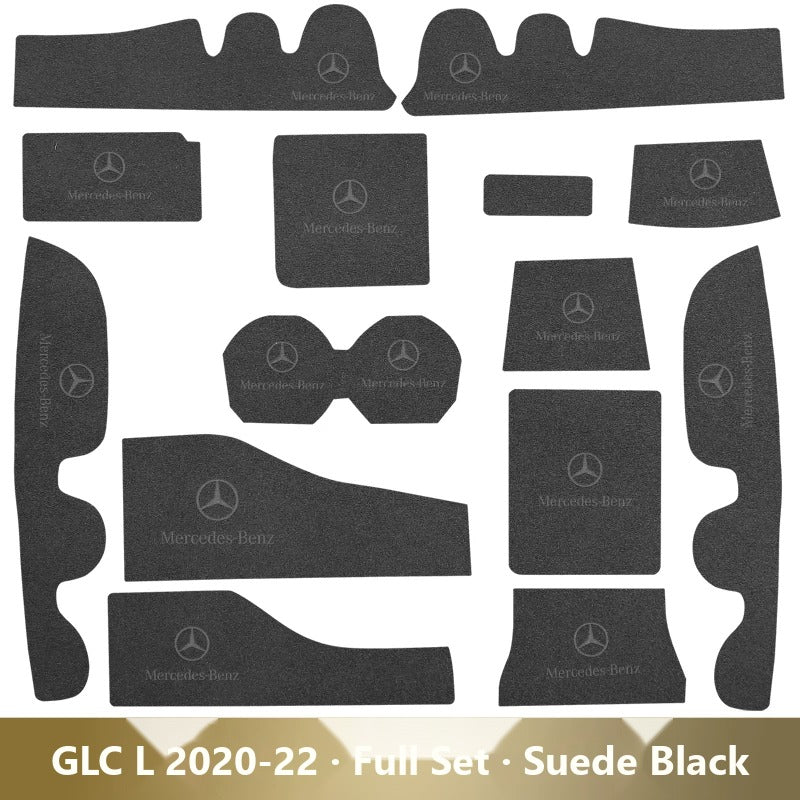 Mercedes-Benz leather console and cup holder mats