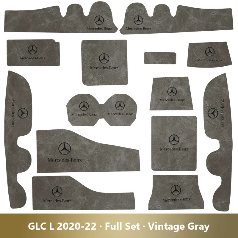 Mercedes-Benz leather console and cup holder mats