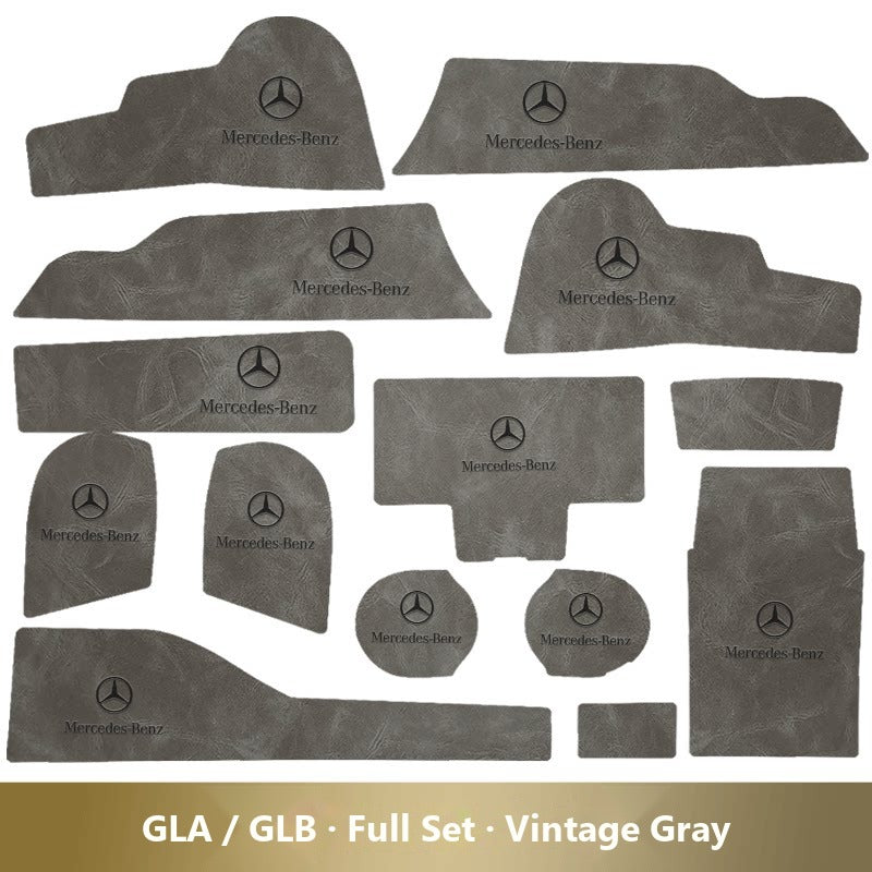 Mercedes-Benz leather console and cup holder mats