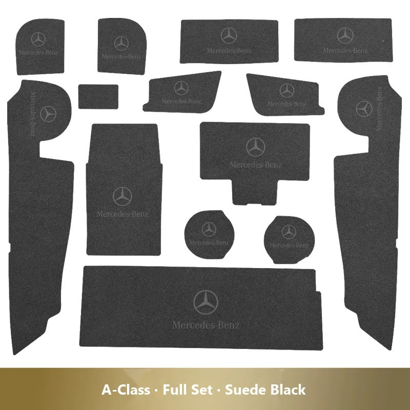 Mercedes-Benz leather console and cup holder mats
