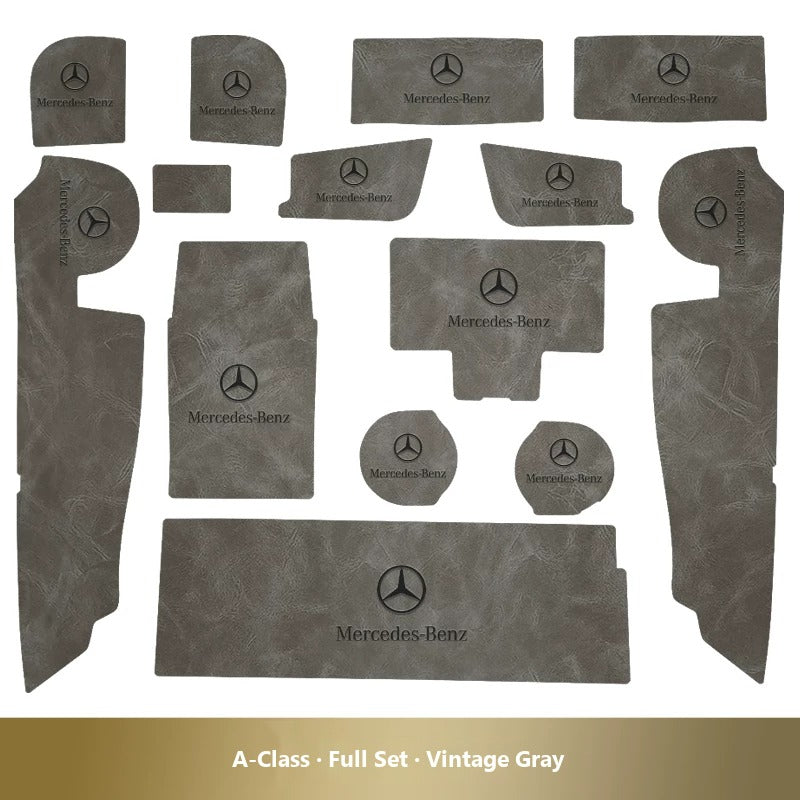 Mercedes-Benz leather console and cup holder mats