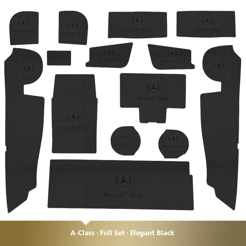 Mercedes-Benz leather console and cup holder mats