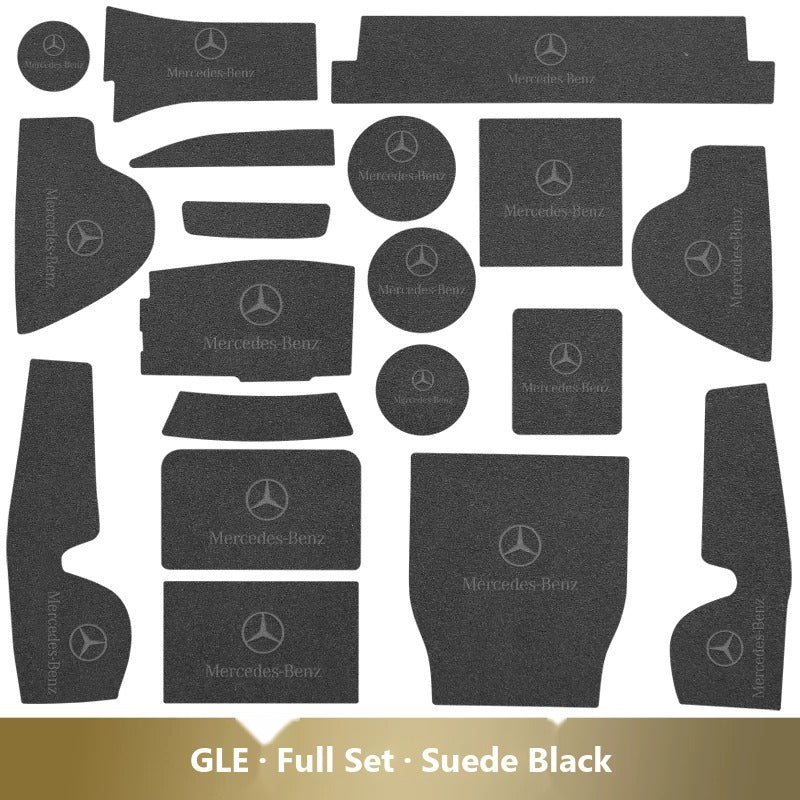 Mercedes-Benz leather console and cup holder mats