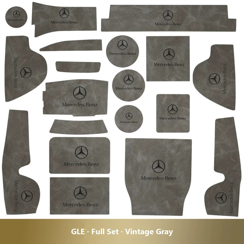Mercedes-Benz leather console and cup holder mats