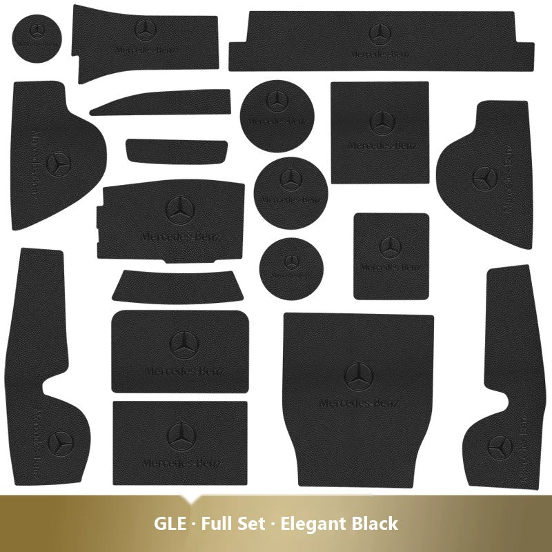 Mercedes-Benz leather console and cup holder mats