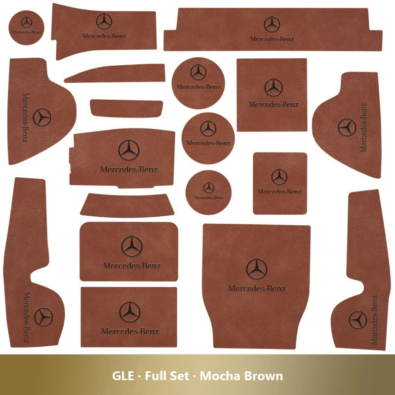 Mercedes-Benz leather console and cup holder mats