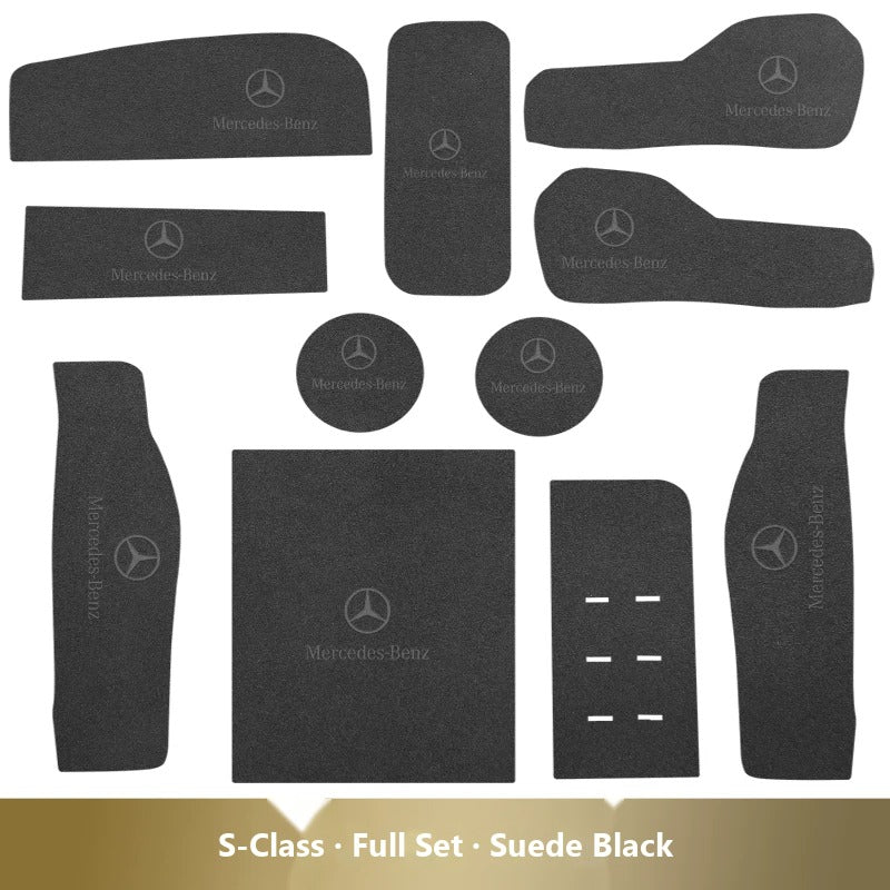Mercedes-Benz leather console and cup holder mats