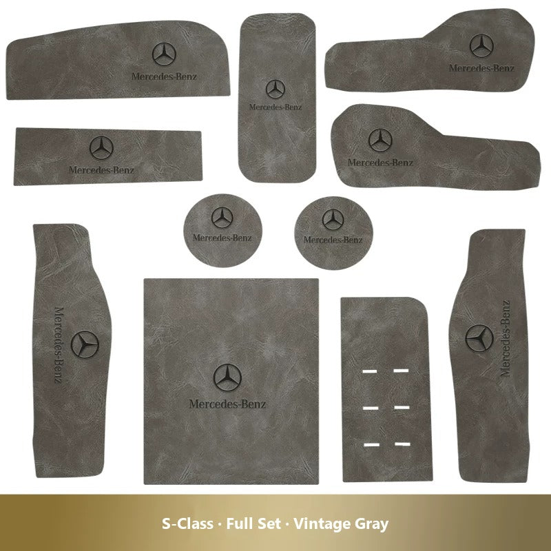 Mercedes-Benz leather console and cup holder mats