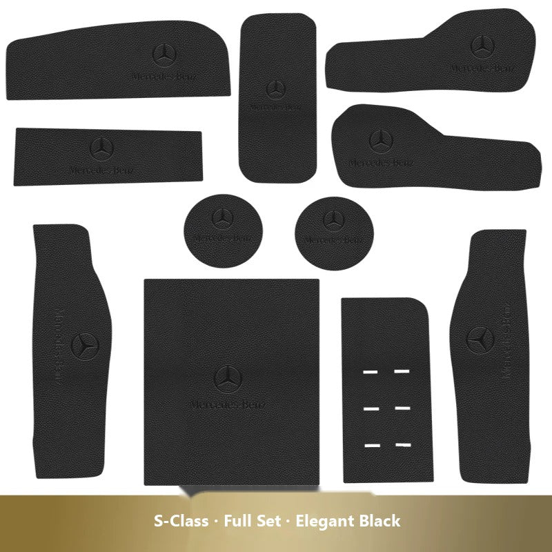 Mercedes-Benz leather console and cup holder mats