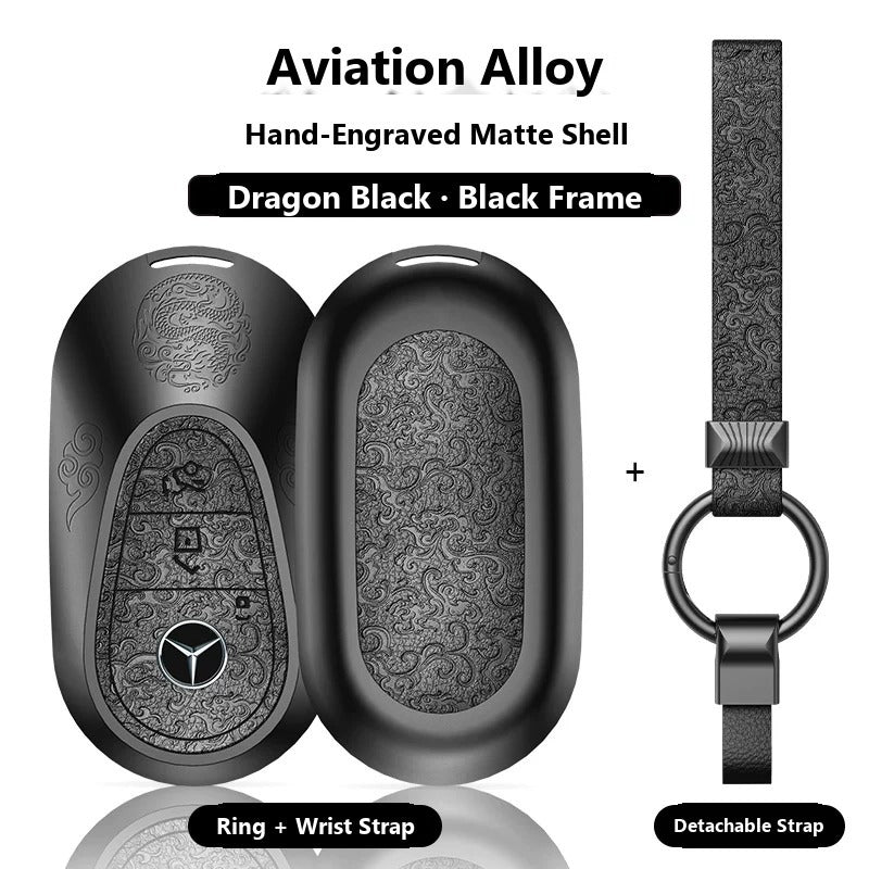 Mercedes-Benz Engraved Alloy Leather Key Case – New Oval Smart Key