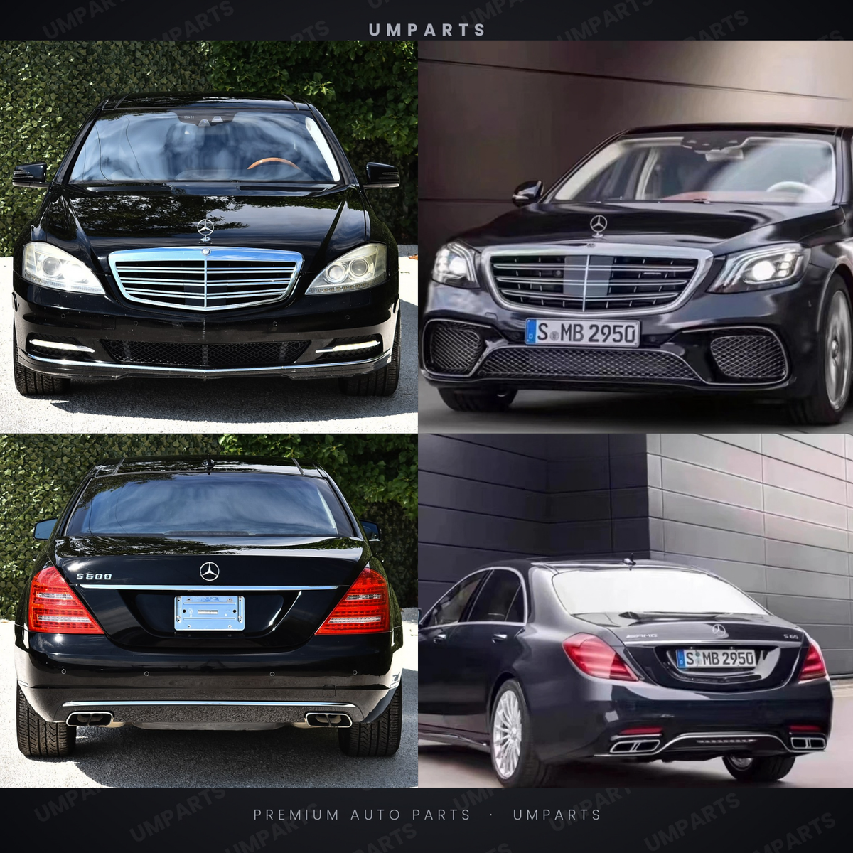 Mercedes-Benz S-Class W221 (2006–2013) to W222 S65 AMG (2018–2020) Conversion Body Kit – Bonnet, Fenders, Bumpers, Boot Lid, AMG Grille, Headlights & Taillights