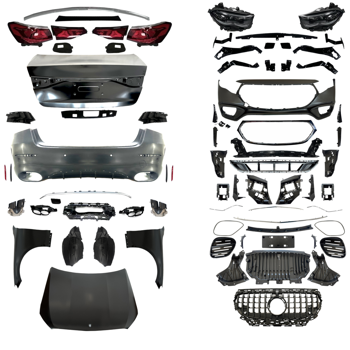Mercedes-Benz E-Class W212 (2010–2015) to W214 E63 AMG (2023–2025) Conversion Body Kit – Bonnet, Fenders, Bumpers, Boot Lid, Panamericana Grille, Headlights & Taillights