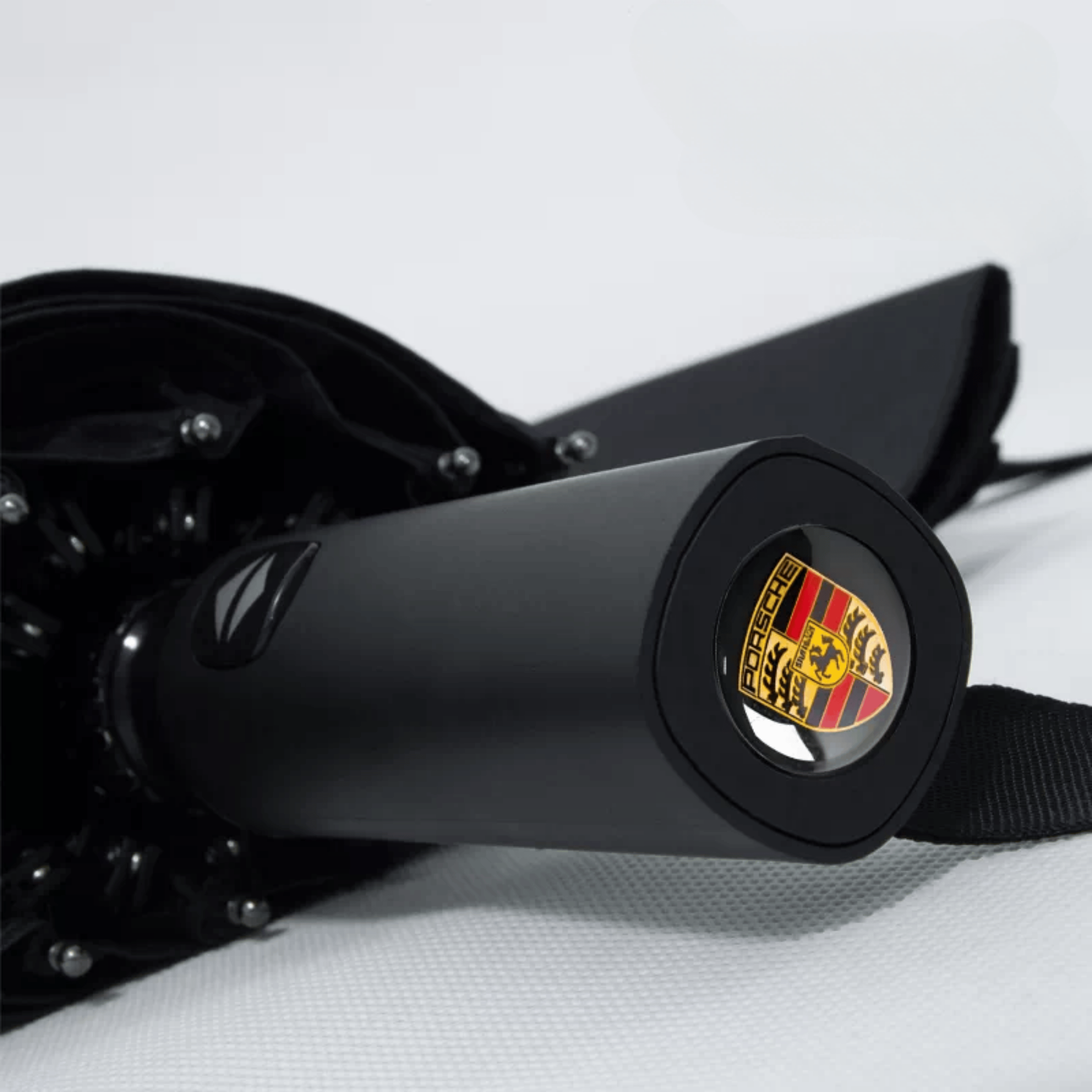 Porsche Luxury Automatic Umbrella  12-Rib Windproof Black Folding Umbrella