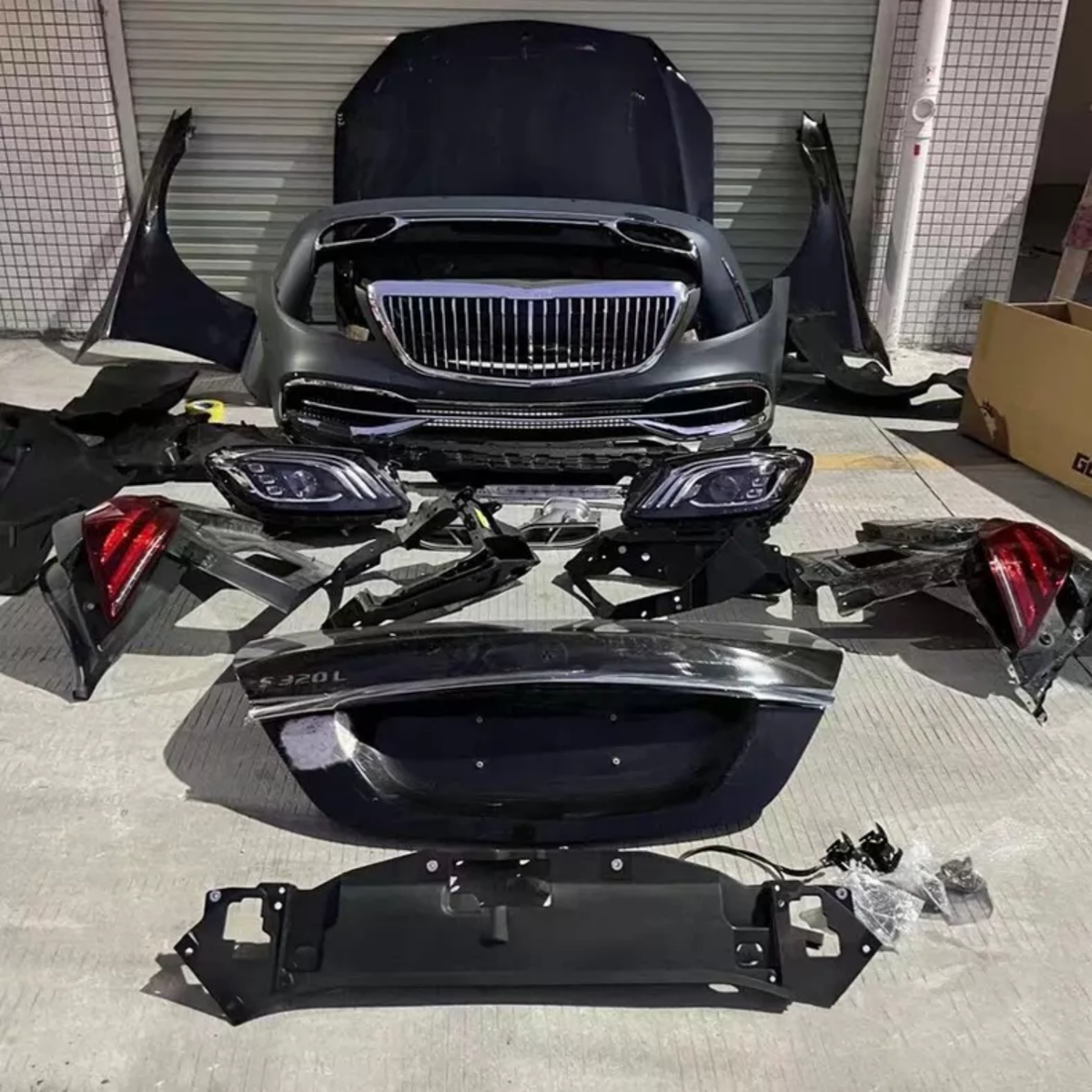 Mercedes-Benz S-Class W221 (2006–2013) to W222 Maybach (2018–2020) Conversion Body Kit – Bonnet, Fenders, Bumpers, Boot Lid, Maybach Grille, Headlights & Taillights