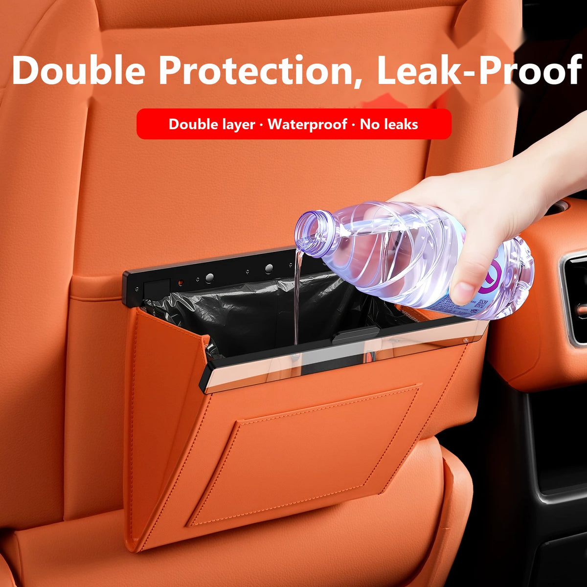 Magnetic seat-back trash bag for Mercedes-Benz