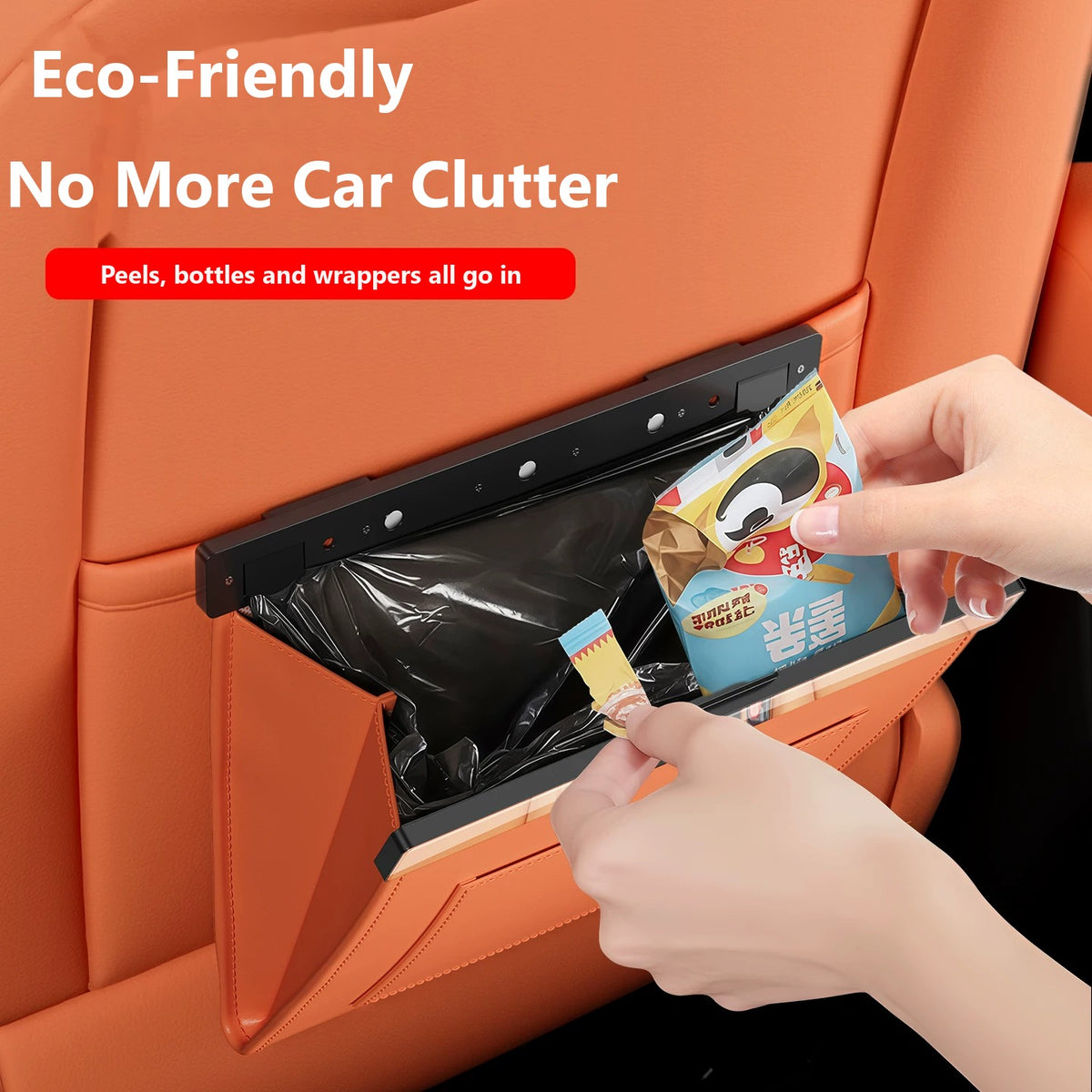 Magnetic seat-back trash bag for Mercedes-Benz