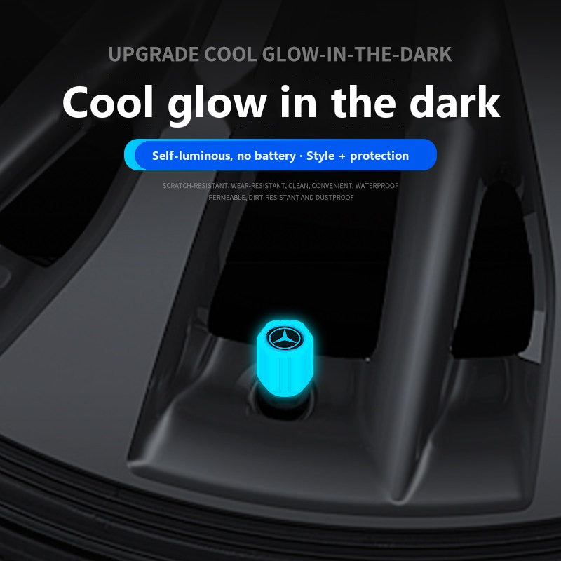 Mercedes glow in the dark valve caps