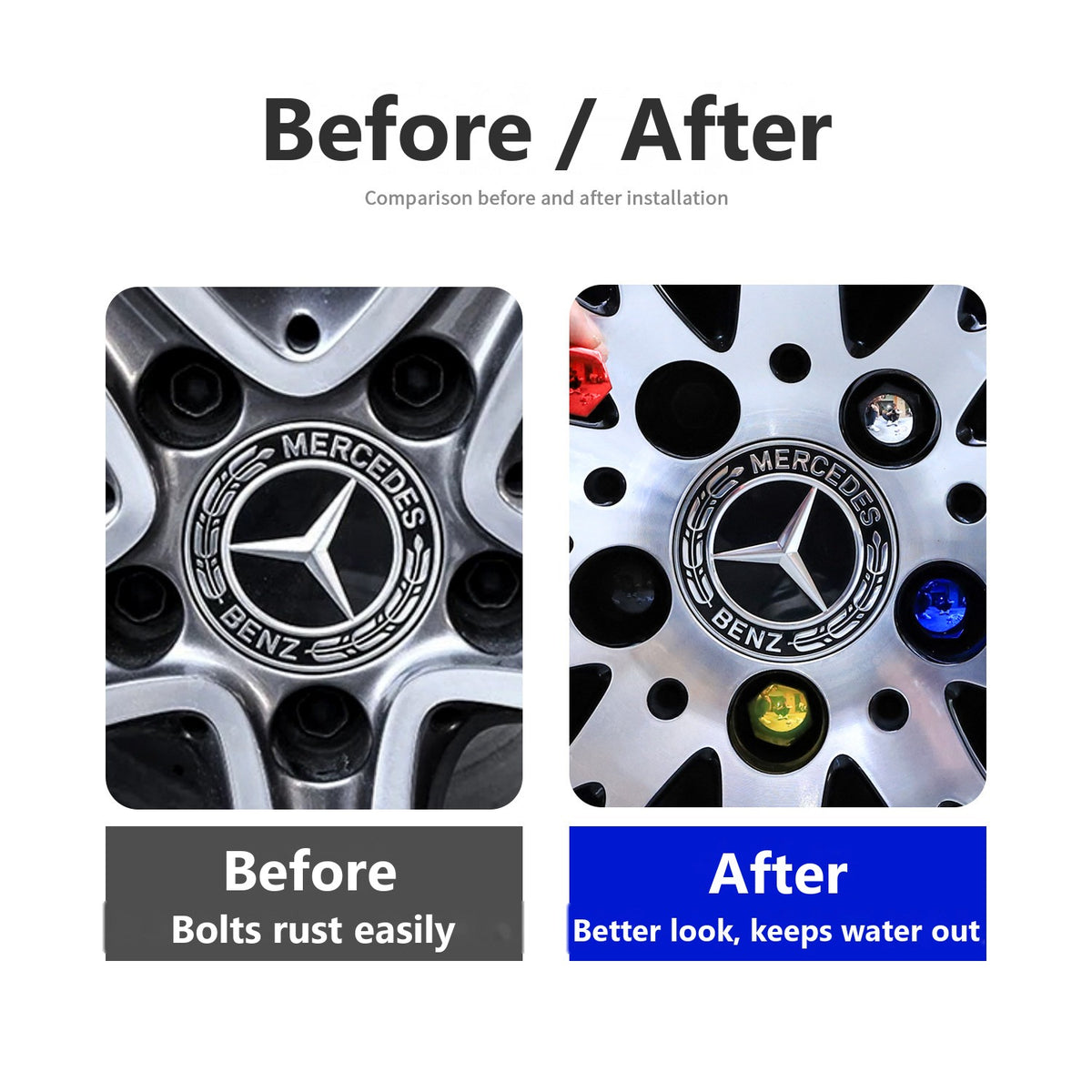Mercedes wheel lug nut covers