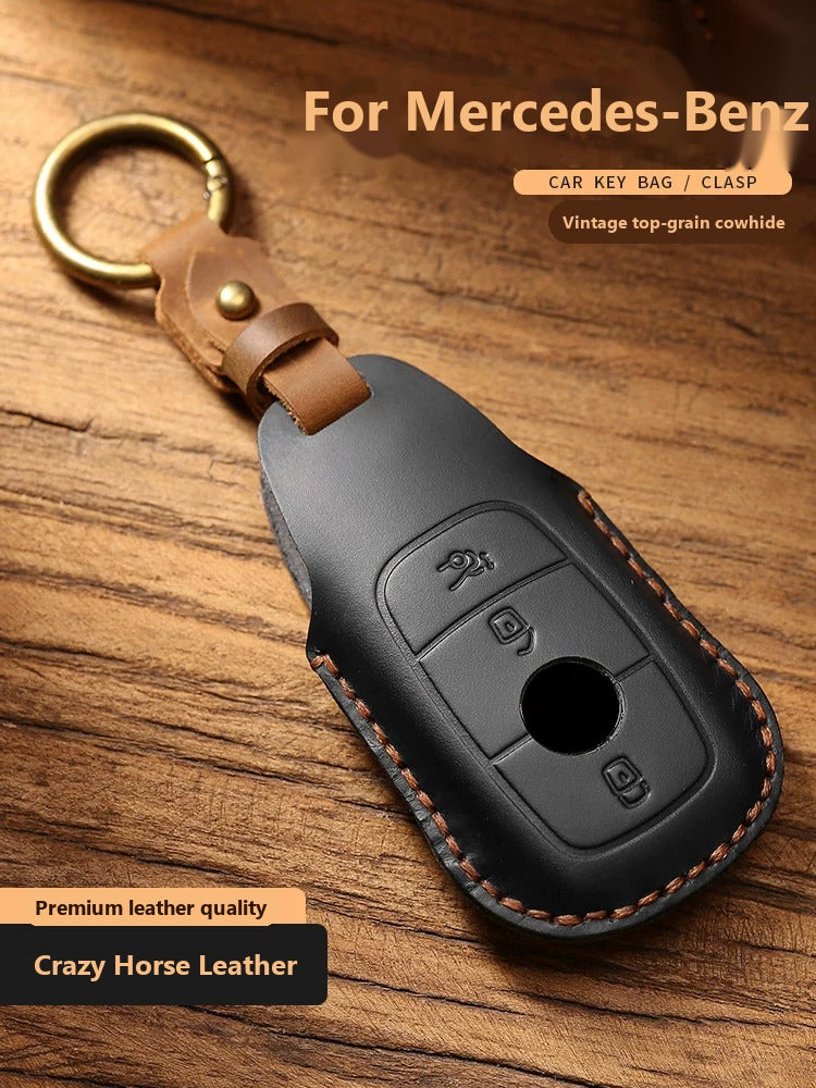 Mercedes-Benz Crazy Horse Leather Key Case – Classic Smart Key
