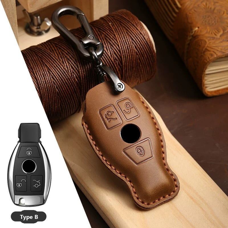 Mercedes-Benz Crazy Horse Leather Key Case – Classic Smart Key