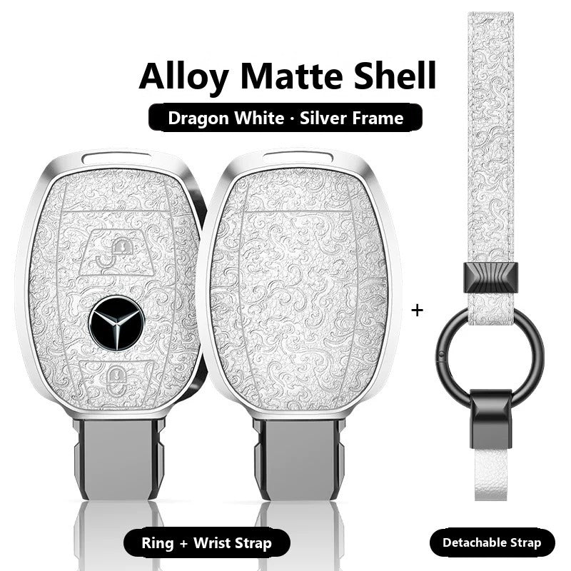 Mercedes-Benz Engraved Alloy Leather Key Case – Classic Smart Key