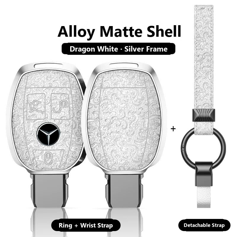 Mercedes-Benz Engraved Alloy Leather Key Case – Classic Smart Key