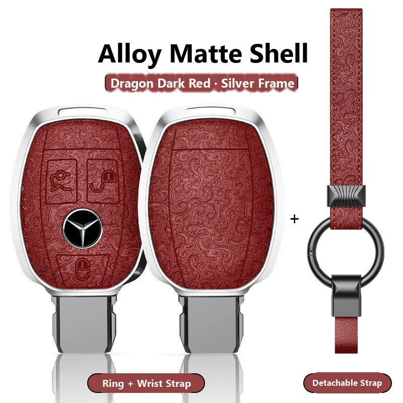 Mercedes-Benz Engraved Alloy Leather Key Case – Classic Smart Key