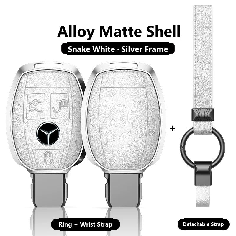 Mercedes-Benz Engraved Alloy Leather Key Case – Classic Smart Key