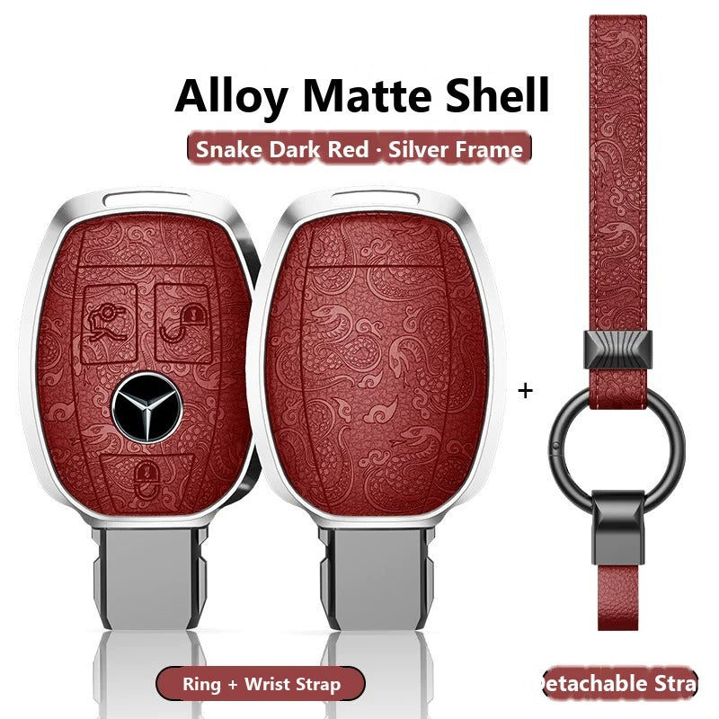 Mercedes-Benz Engraved Alloy Leather Key Case – Classic Smart Key