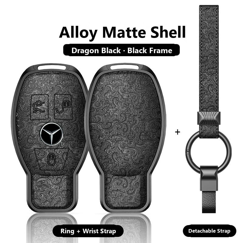 Mercedes-Benz Engraved Alloy Leather Key Case – Classic Smart Key