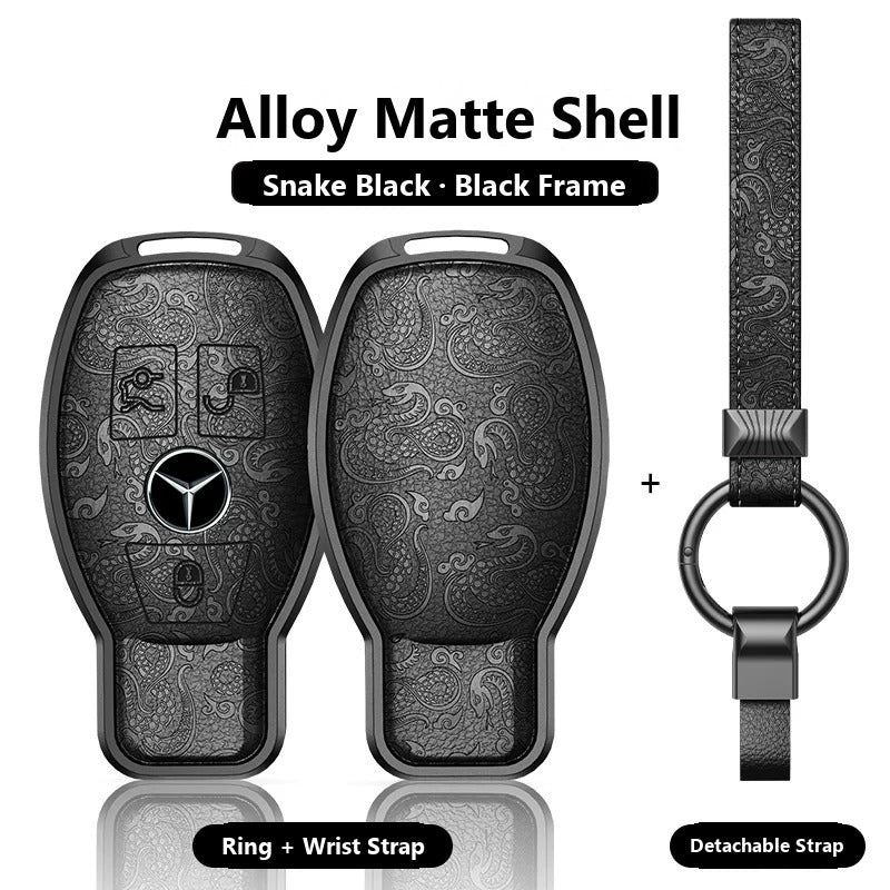 Mercedes-Benz Engraved Alloy Leather Key Case – Classic Smart Key