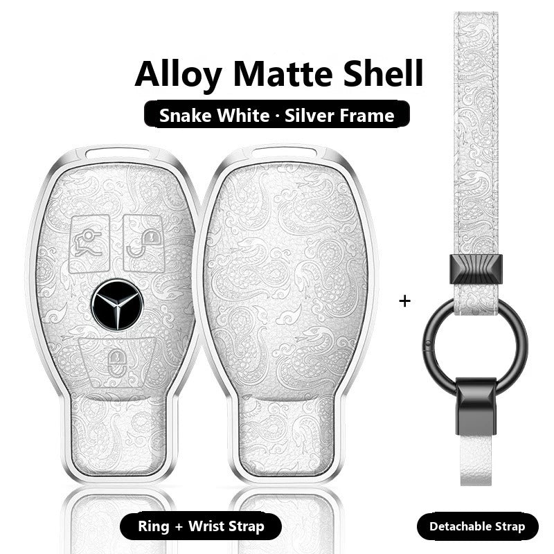 Mercedes-Benz Engraved Alloy Leather Key Case – Classic Smart Key
