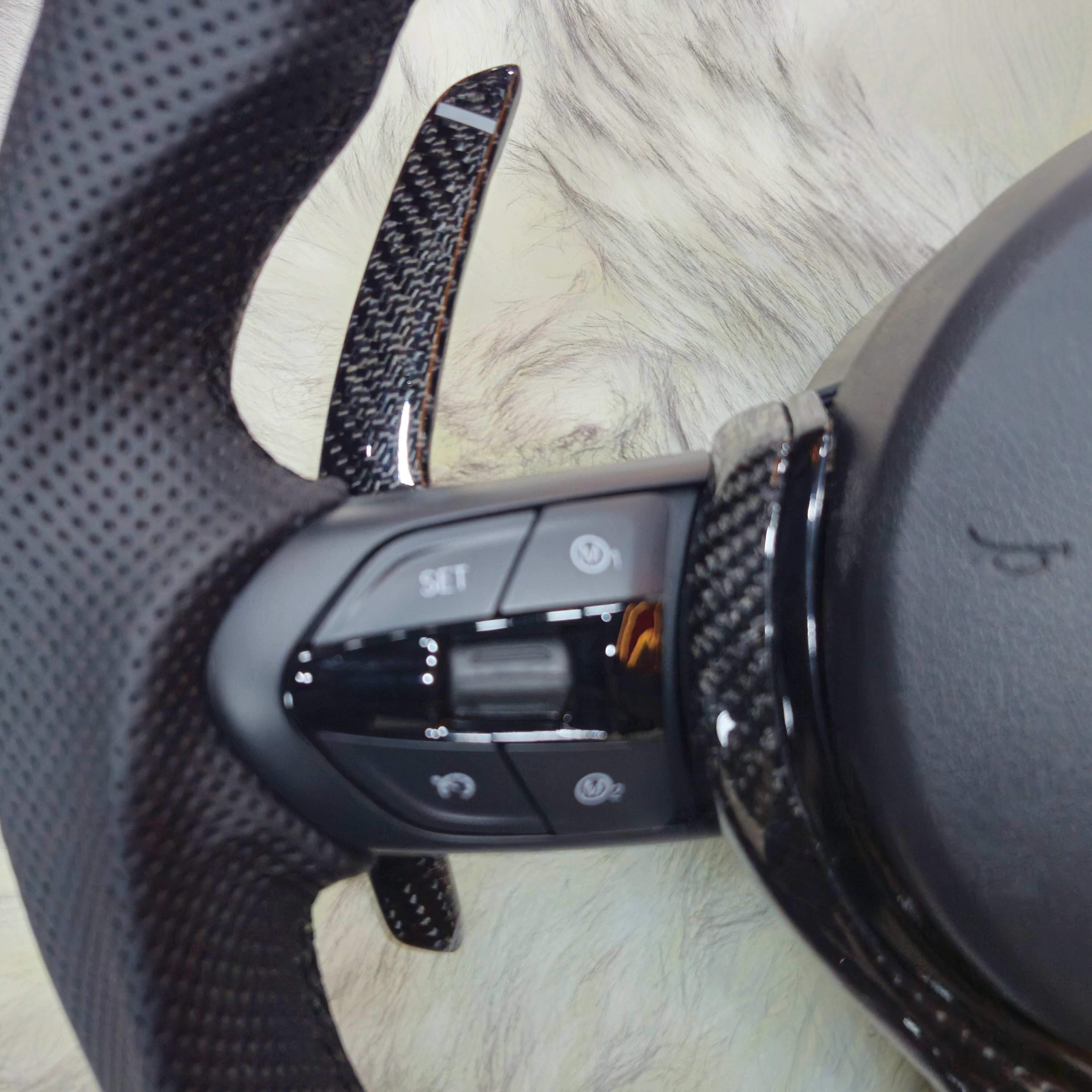 Bottom Round Carbon  Steering Wheel  with Led for BMW F series